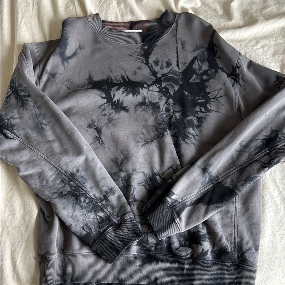 Helmut Lang Black/Gray Tie-Dye Crewneck
